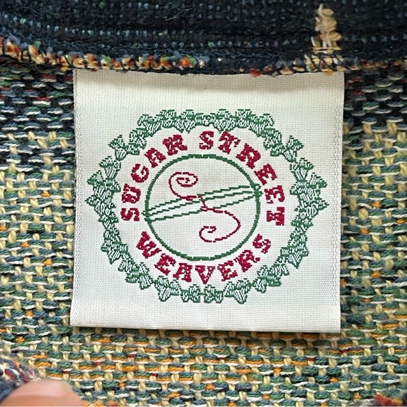 Vintage 90s Sugar Street Weavers Halloween Pumpkin Celestial Cat Tapestry Jacket - Picture 6 of 17